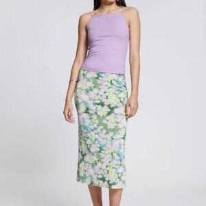 & Other Stories floral midi skirt pencil NWT watercolor stretching casual sz XS‎